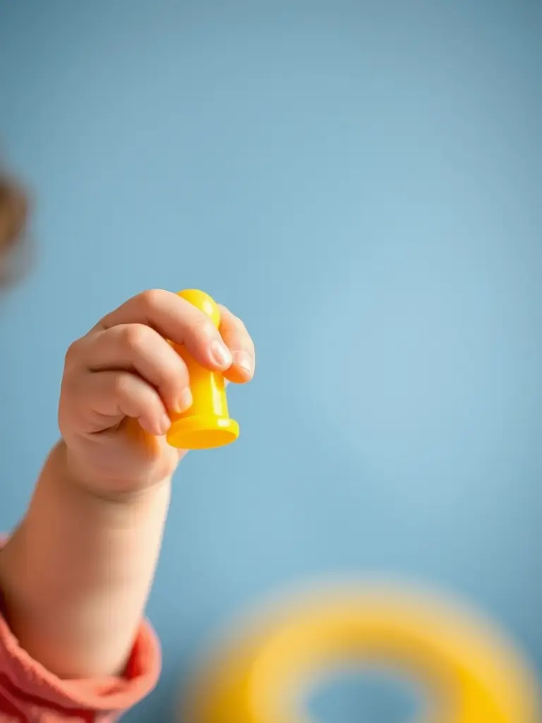 A close-up shot of a child's plastic toy treated with SafeTouch®, highlighting its antimicrobial properties in a playful and safe environment.